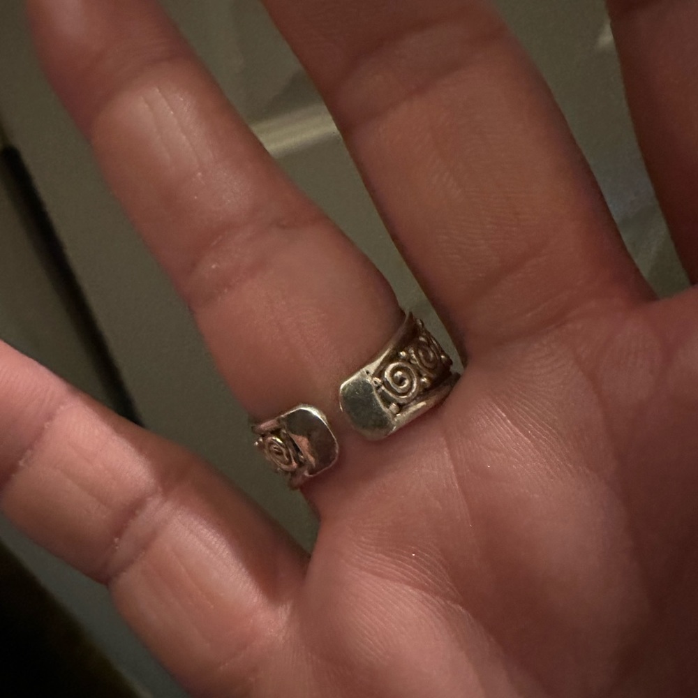 Rectangular sterling silver ring - Picture 2 of 2